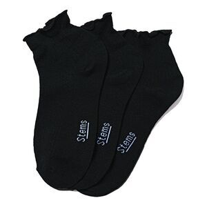 Stems Everyday Classic Ruffle Socks, Black